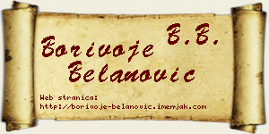 Borivoje Belanović vizit kartica